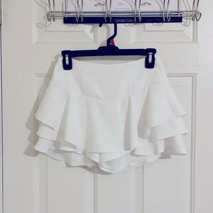 ZARA layered white skorts